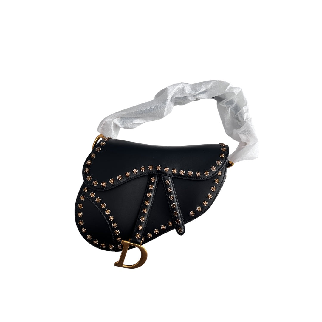 NWOT! Dior black studs saddle bag from 2024 collection