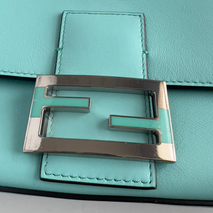 Preloved Fendi & Tiffany Nappa Silver Tiffany Blue Baguette