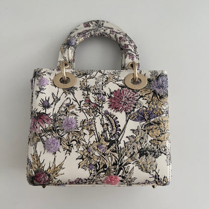 Dior 2024 Floral Embroidered and Beaded Mini Ladydior Bag
