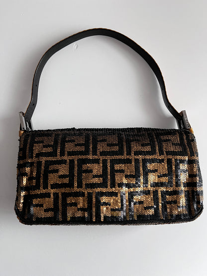 Vintage Fendi FF sequin baguette from 1980s