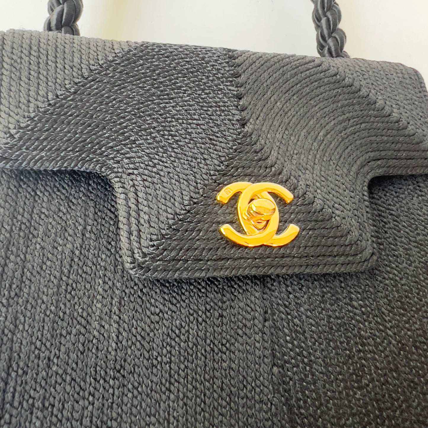 Vintage Chanel Silk Rope Mini Kelly Flap Bag 24K GHW 1997