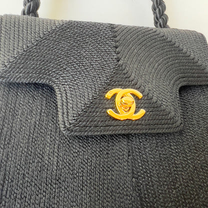 Vintage Chanel Silk Rope Mini Kelly Flap Bag 24K GHW 1997