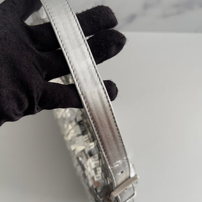 Vintage Fendi silver sequin baguette