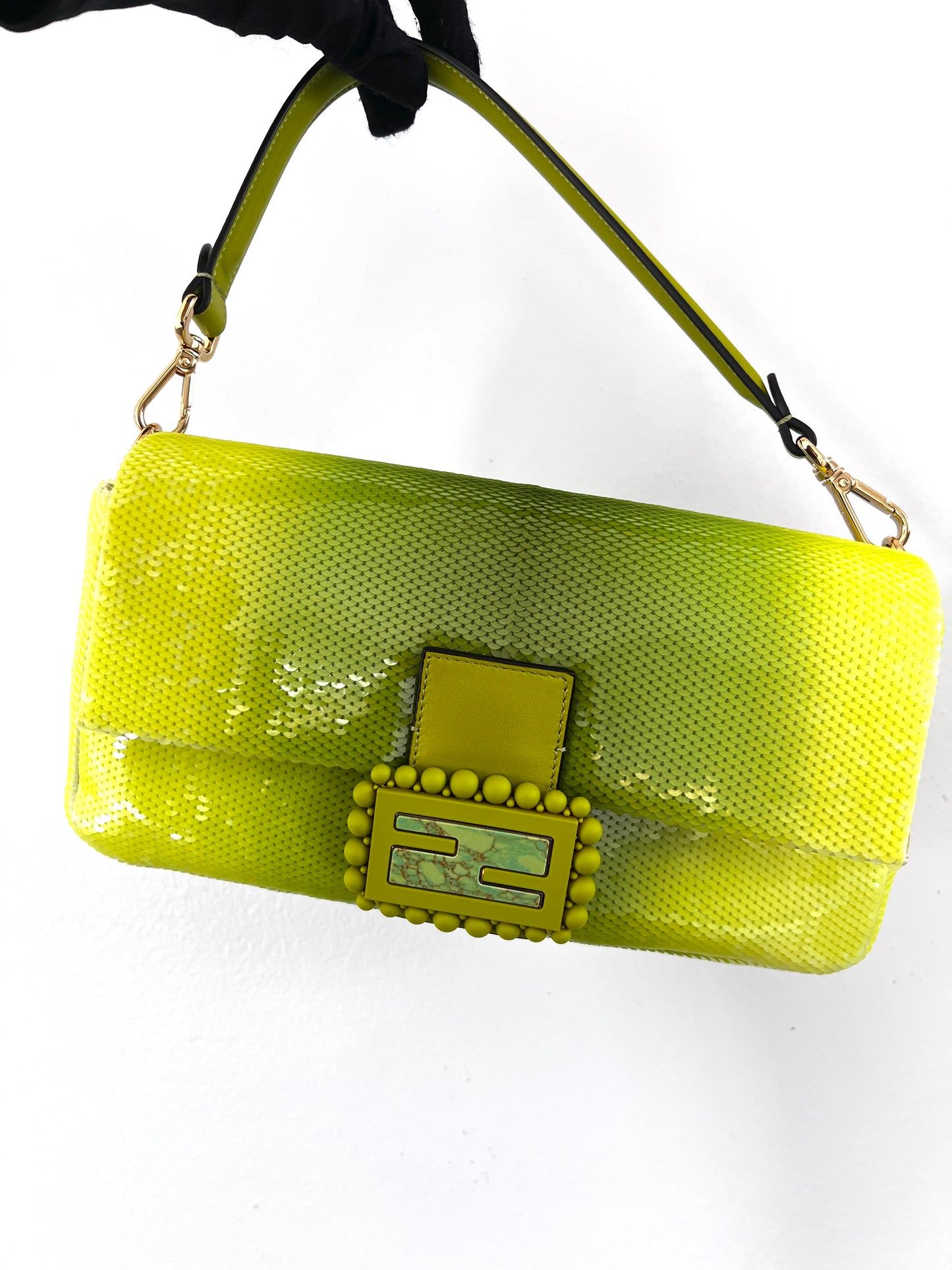 Fendi & SJP’s green sequin baguette