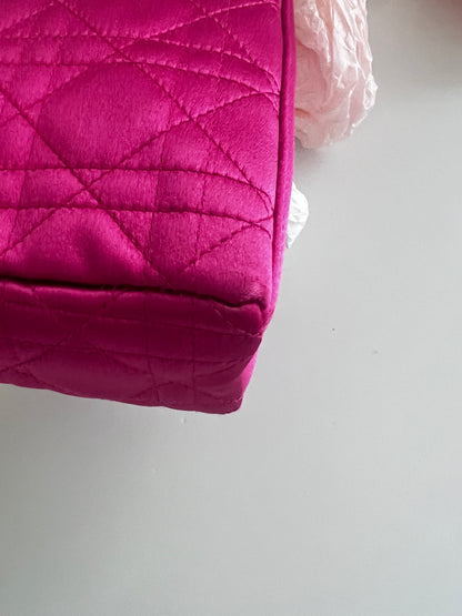 Vintage pink satin mini Lady Dior bag