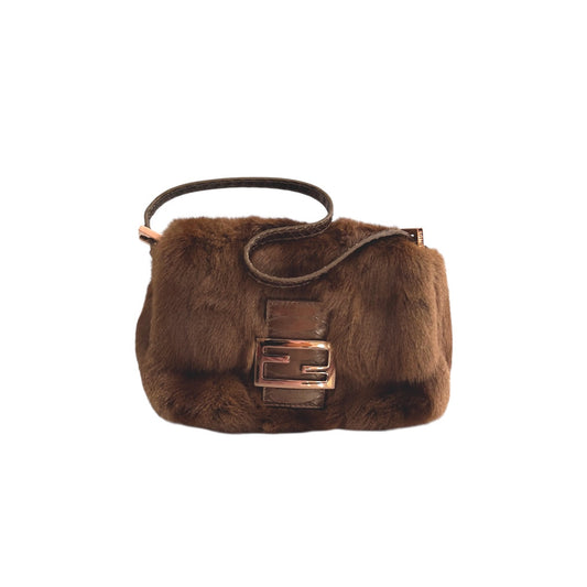Fendi mini mamma size cute squirrel fur baguette