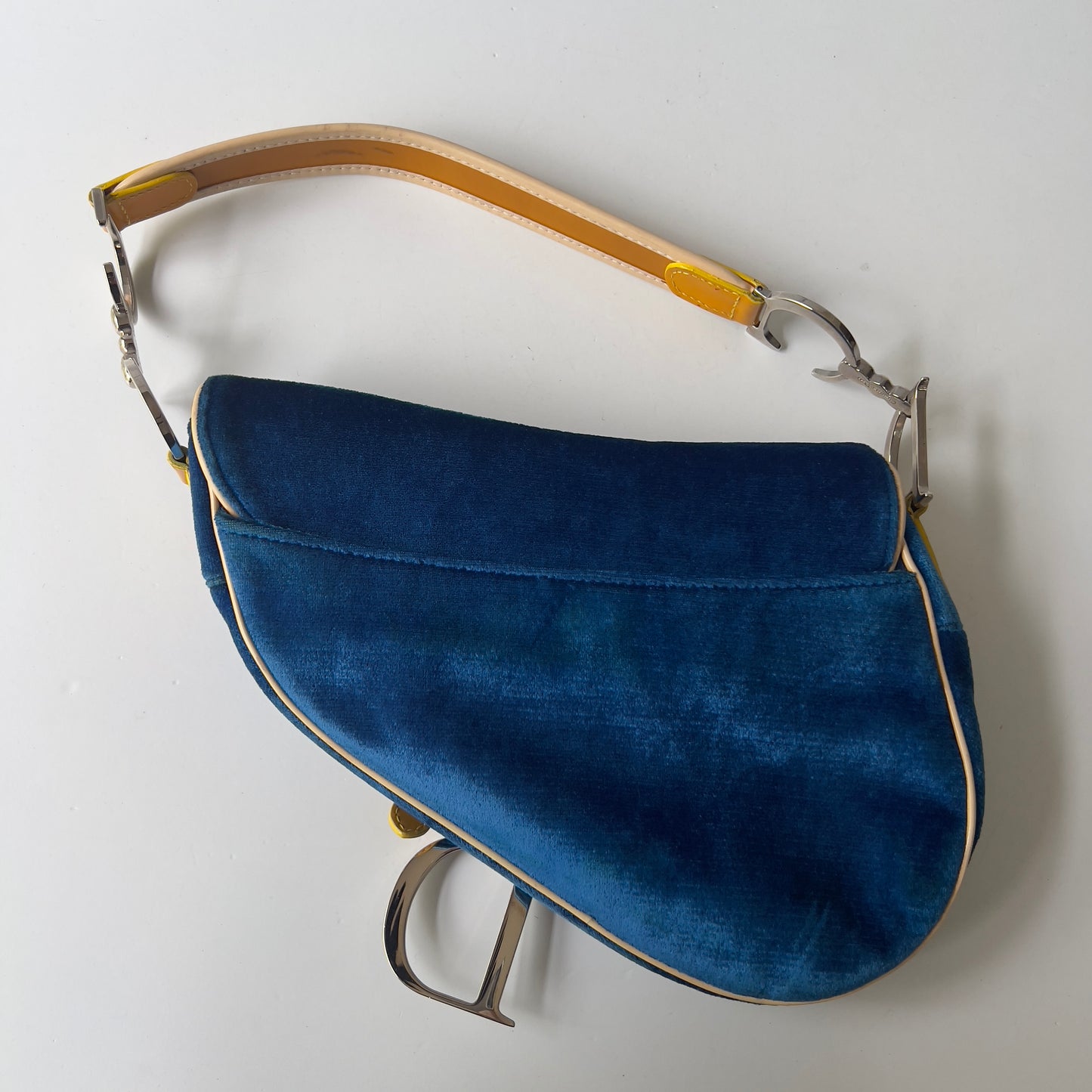 Dior Saddle Bag Limited Edition Vintage Adiorable 69 Blue Velvet