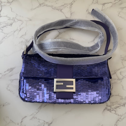 Fendi pre-owned 26424 purple sequin baguette