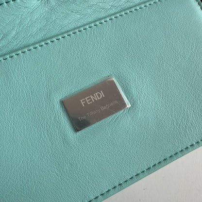 Preloved Fendi & Tiffany Nappa Silver Tiffany Blue Baguette