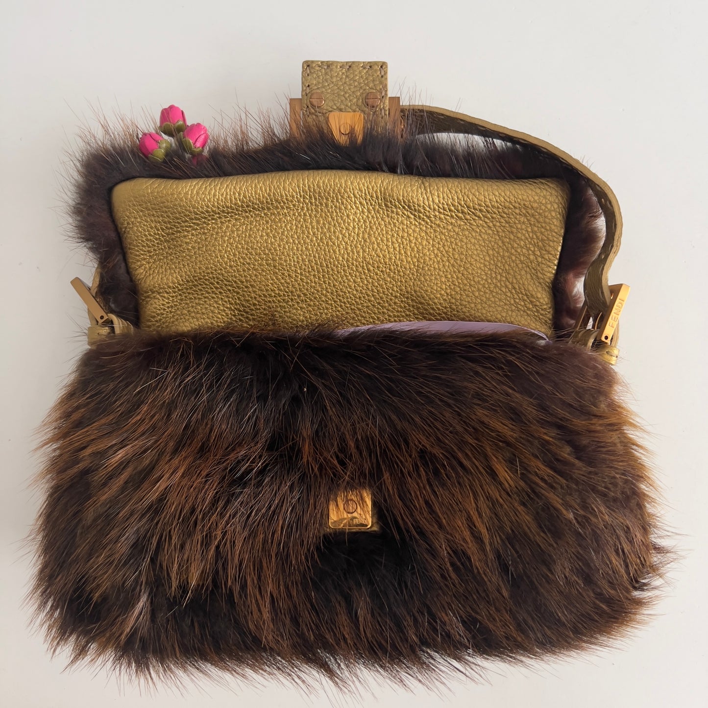 Fendi Mink Fur Flora Sellreia Baguette