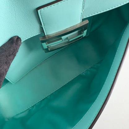 Preloved Fendi & Tiffany Nappa Silver Tiffany Blue Baguette