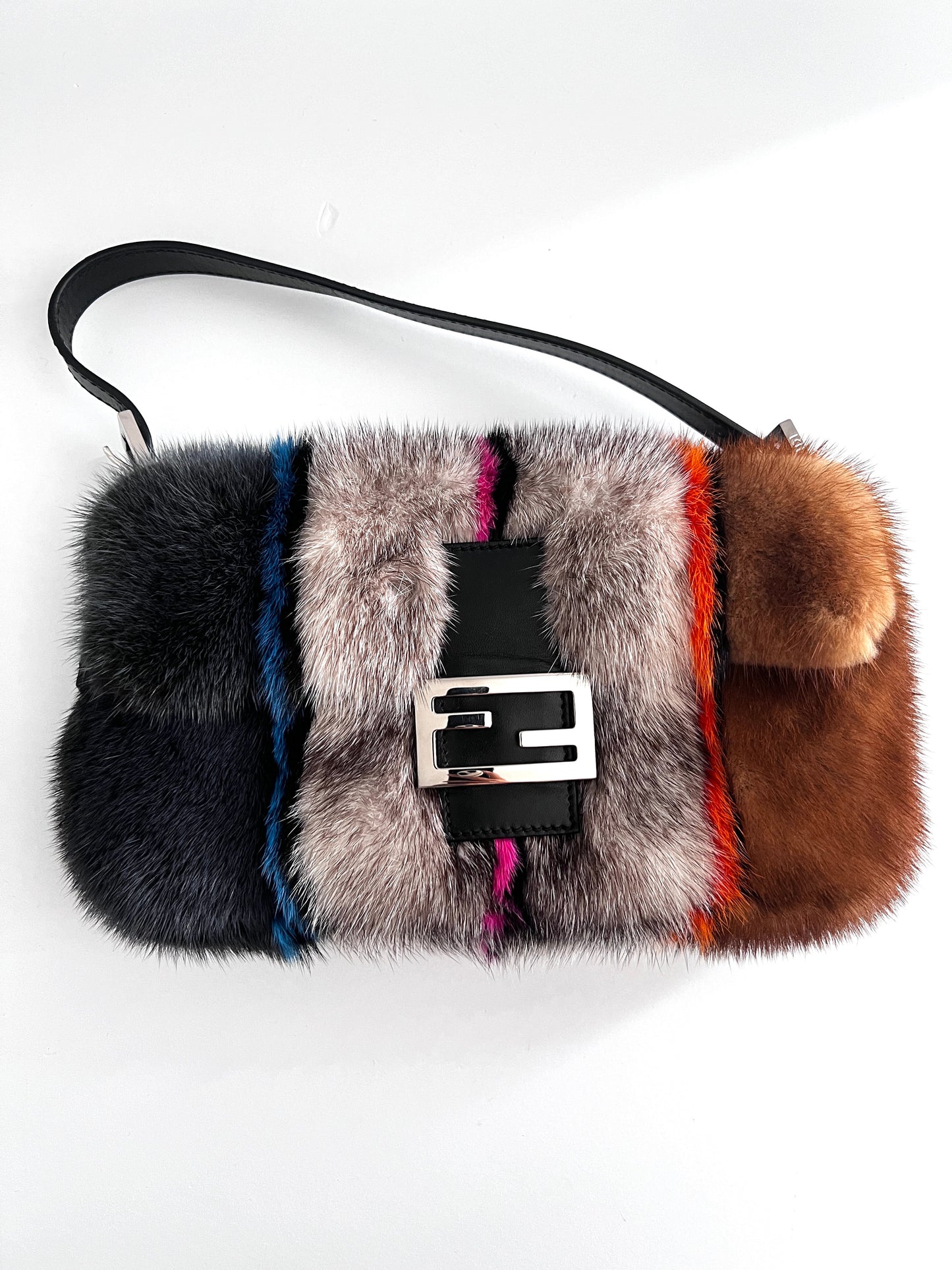 Fendi mink strip baguette