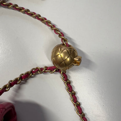 Chanel Dark Pink Lambskin Quilted Mini Rectangular Crush Flap Bag