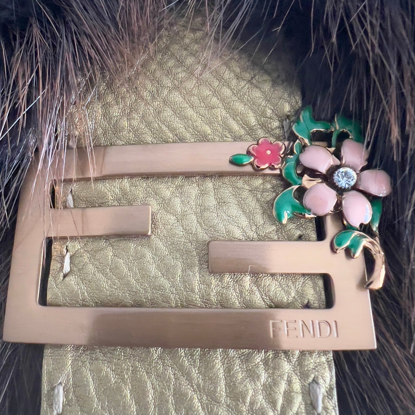 Fendi Mink Fur Flora Sellreia Baguette