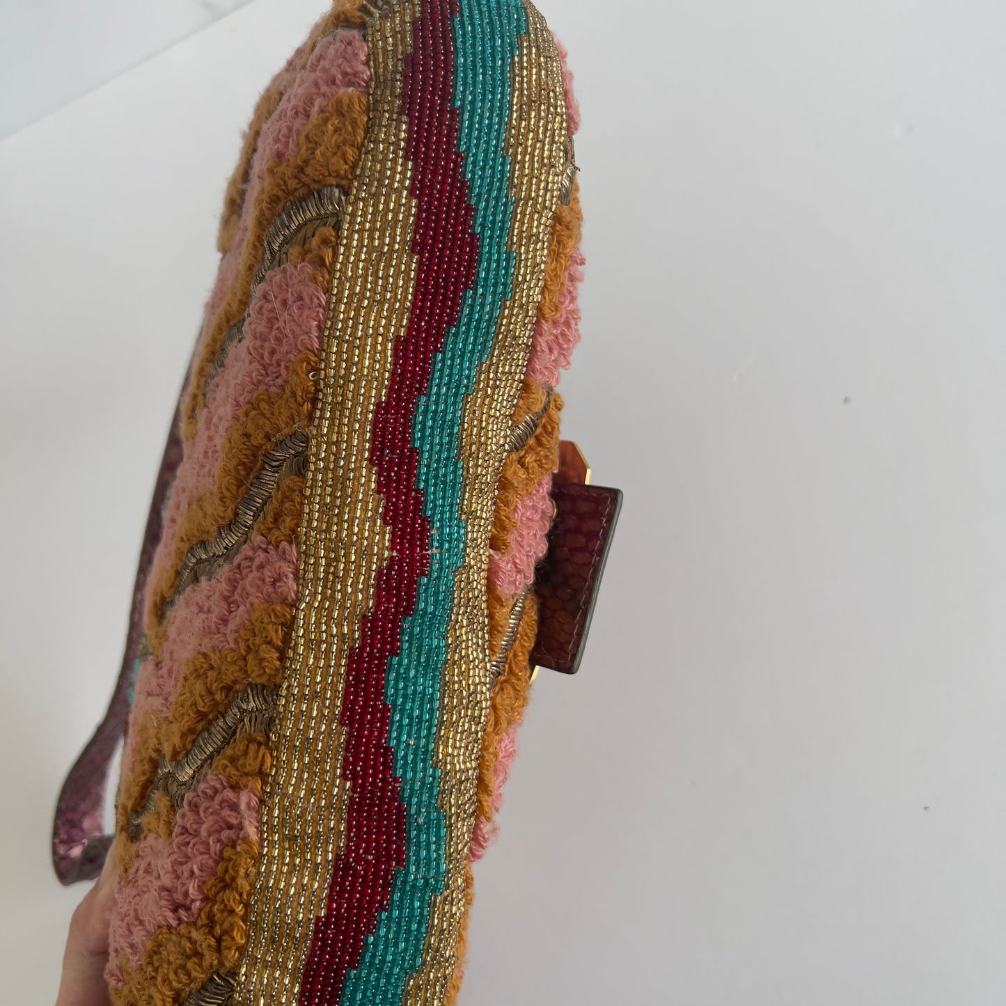 Ultra Rare Vintage Fendi Beaded Embroidered Baguette