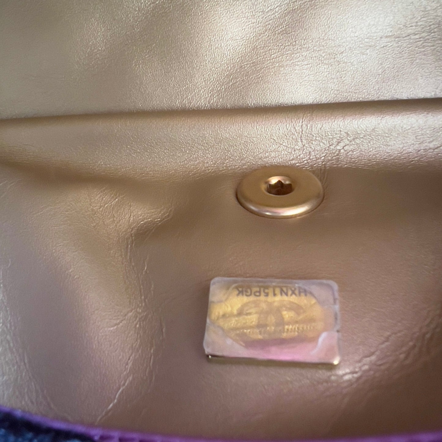 Chanel Lavender Lamb Skin Mini Rectangular Crush Flap Bag