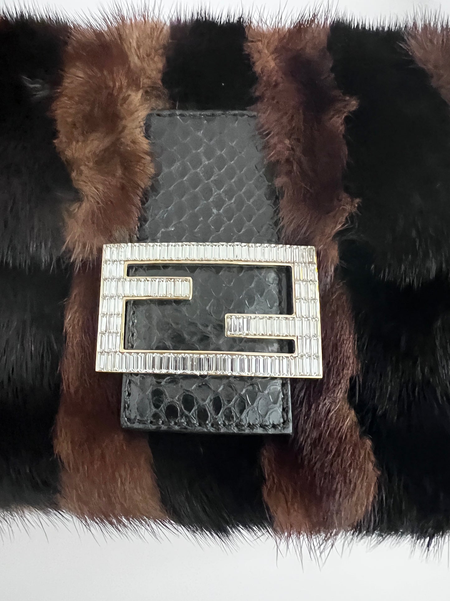 Fendi Mink stripes baguette