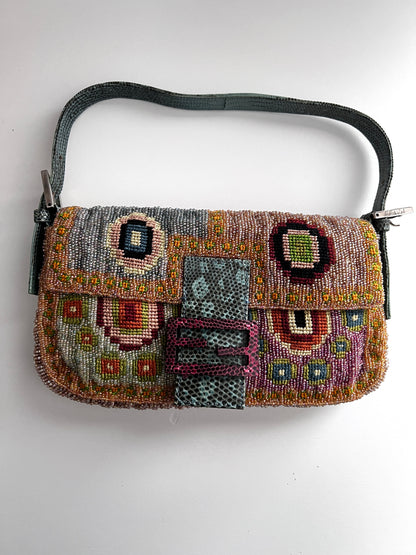 Vintage Fendi Boho beaded baguette