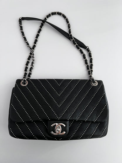 Chanel Stud Wars CC Flap Bag Chevron Calskin