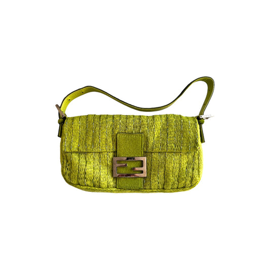 Vintage Fendi green beaded baguette