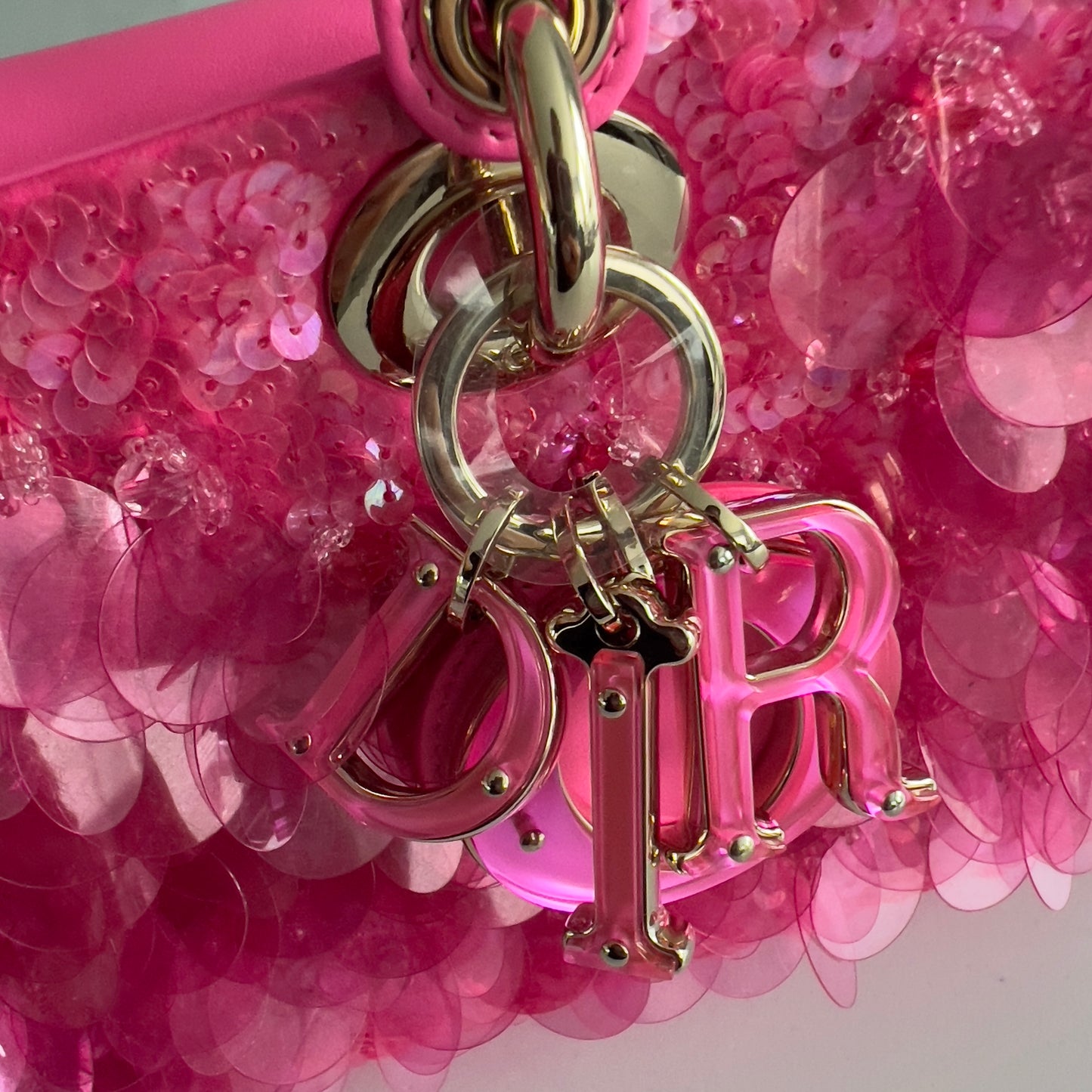 Dior Barbie Pink Sequin D-joy Bag Small Size