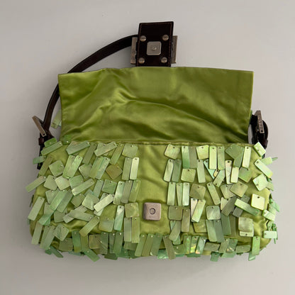 Vintage Fendi Green Mother of Pearl Baguette