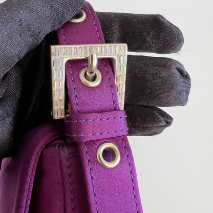 Vintage Fendi Purple Satin Baguette