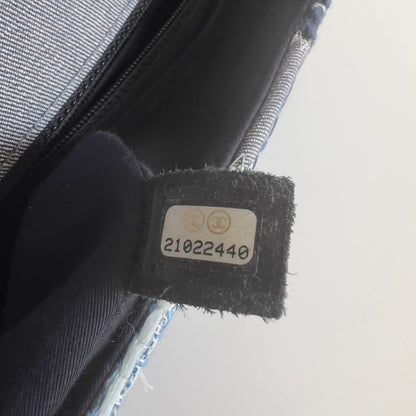 Chanel Multicolor Denim Coco Mark Patchwork Chain Shoulder Bag Medium