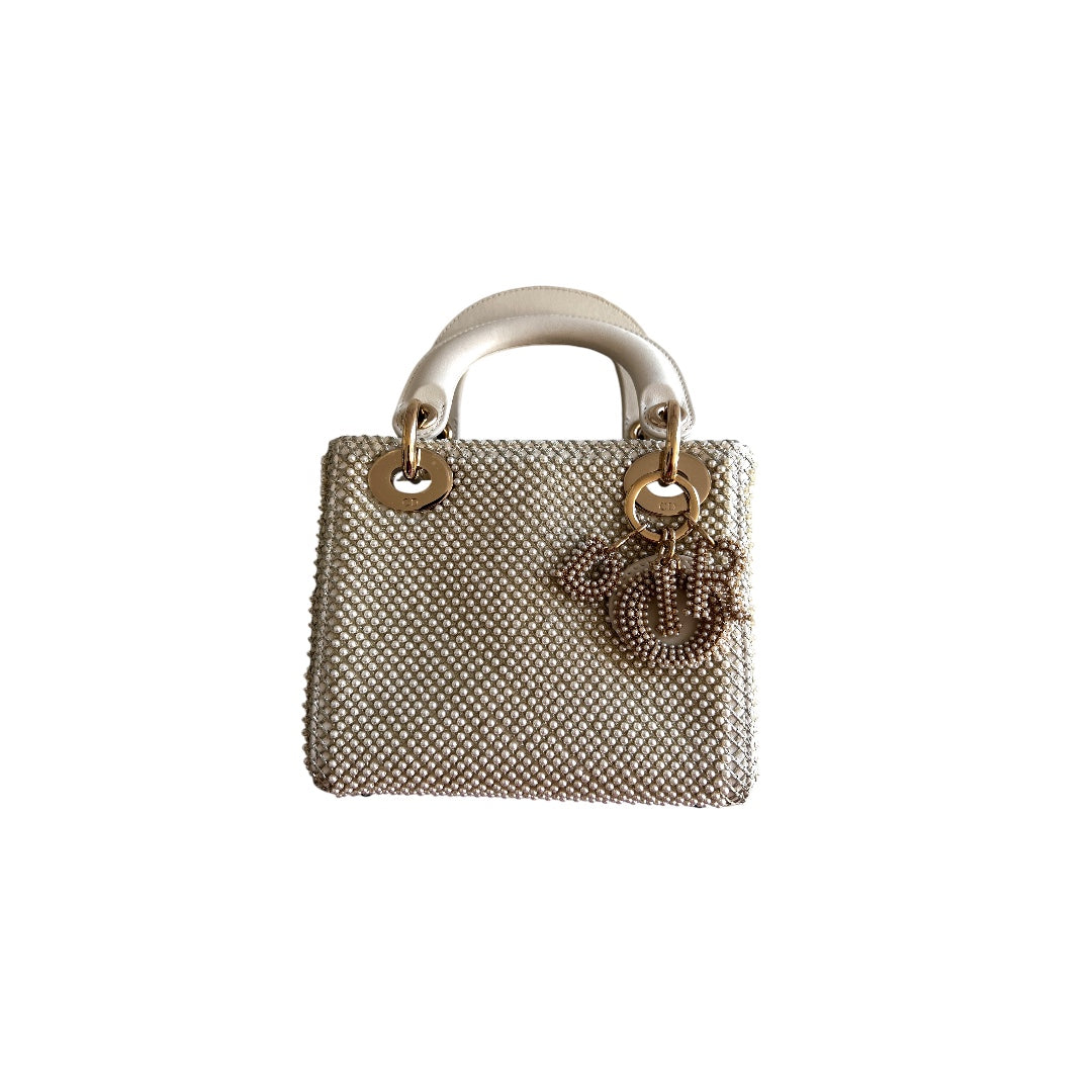 Dior pearl mini lady dior bag