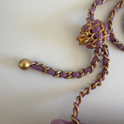 Chanel Lavender Lamb Skin Mini Rectangular Crush Flap Bag