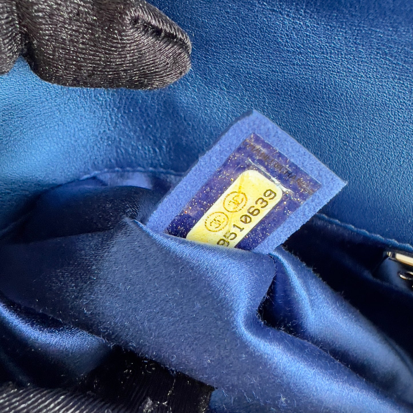 Chanel Runway Metallic Blue Patent Clutch Bag