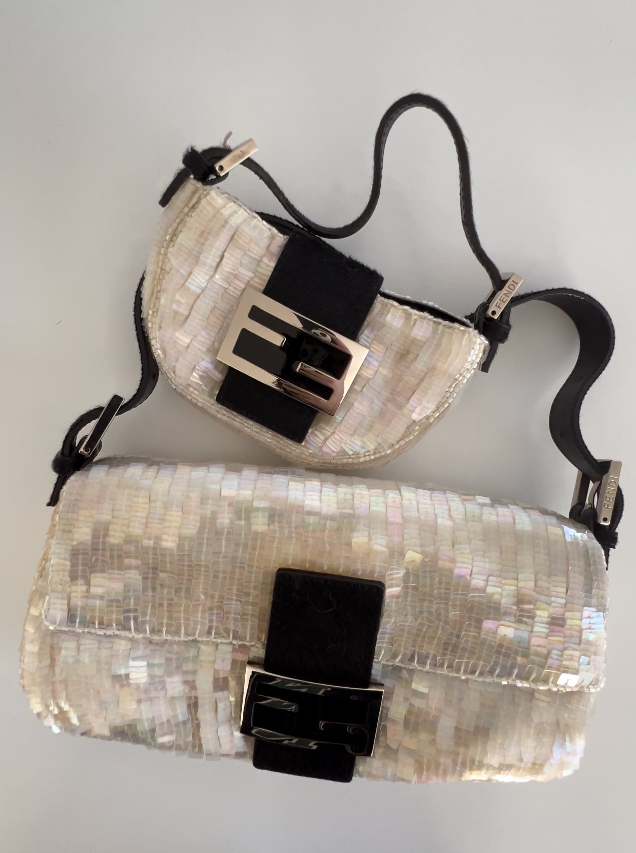 Fendi pearl sequin baguette & croissant set