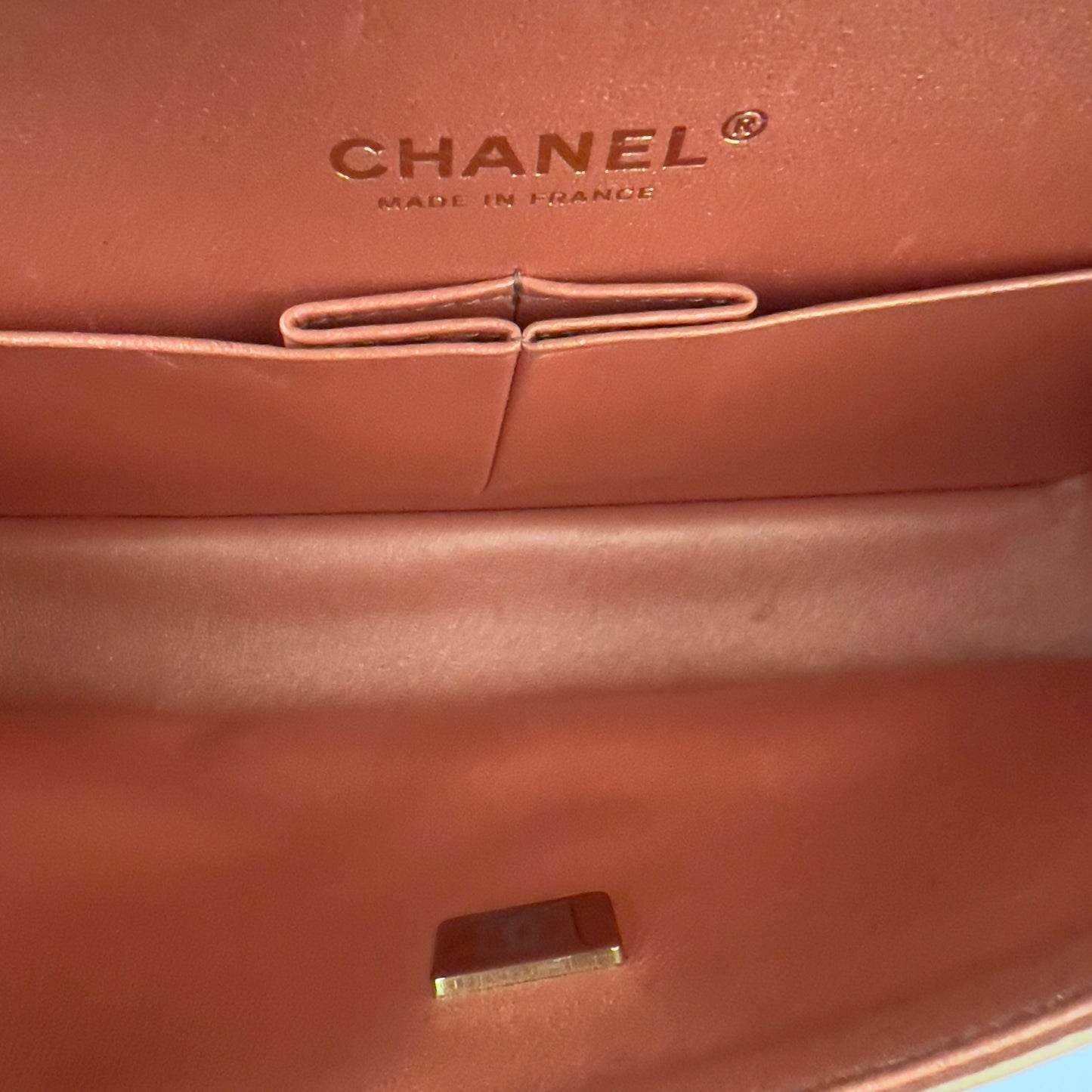 Chanel Metallic Lambskin Quilted Medium Double Flap Golden