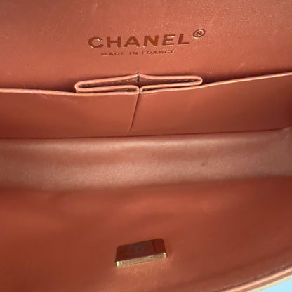 Chanel Metallic Lambskin Quilted Medium Double Flap Golden