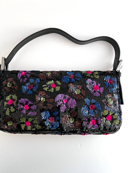 Fendi floral sequin baguette