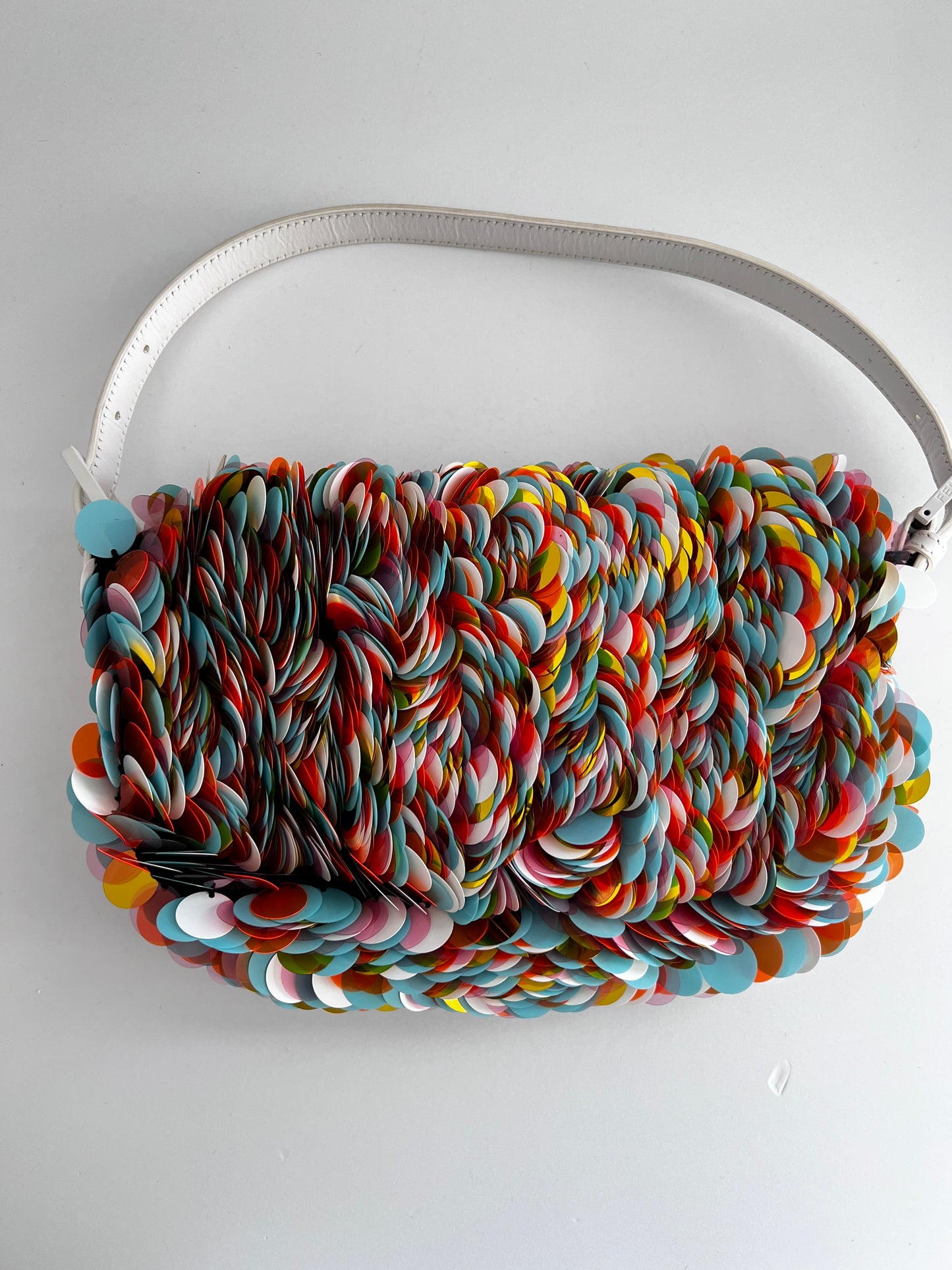 Fendi multi-color sequin baguette