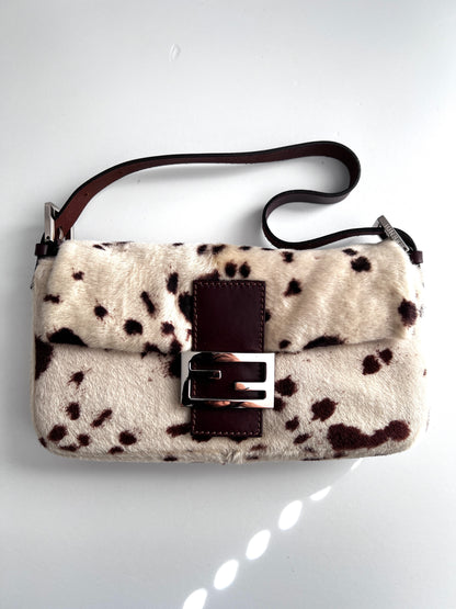 Vintage Fendi cow hide hair baguette