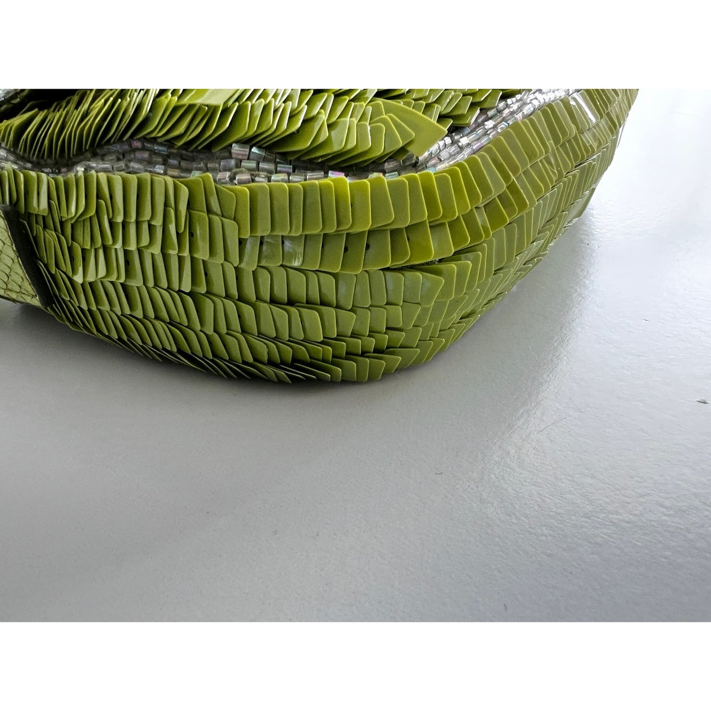 Vintage Fendi lime Sequin baguette