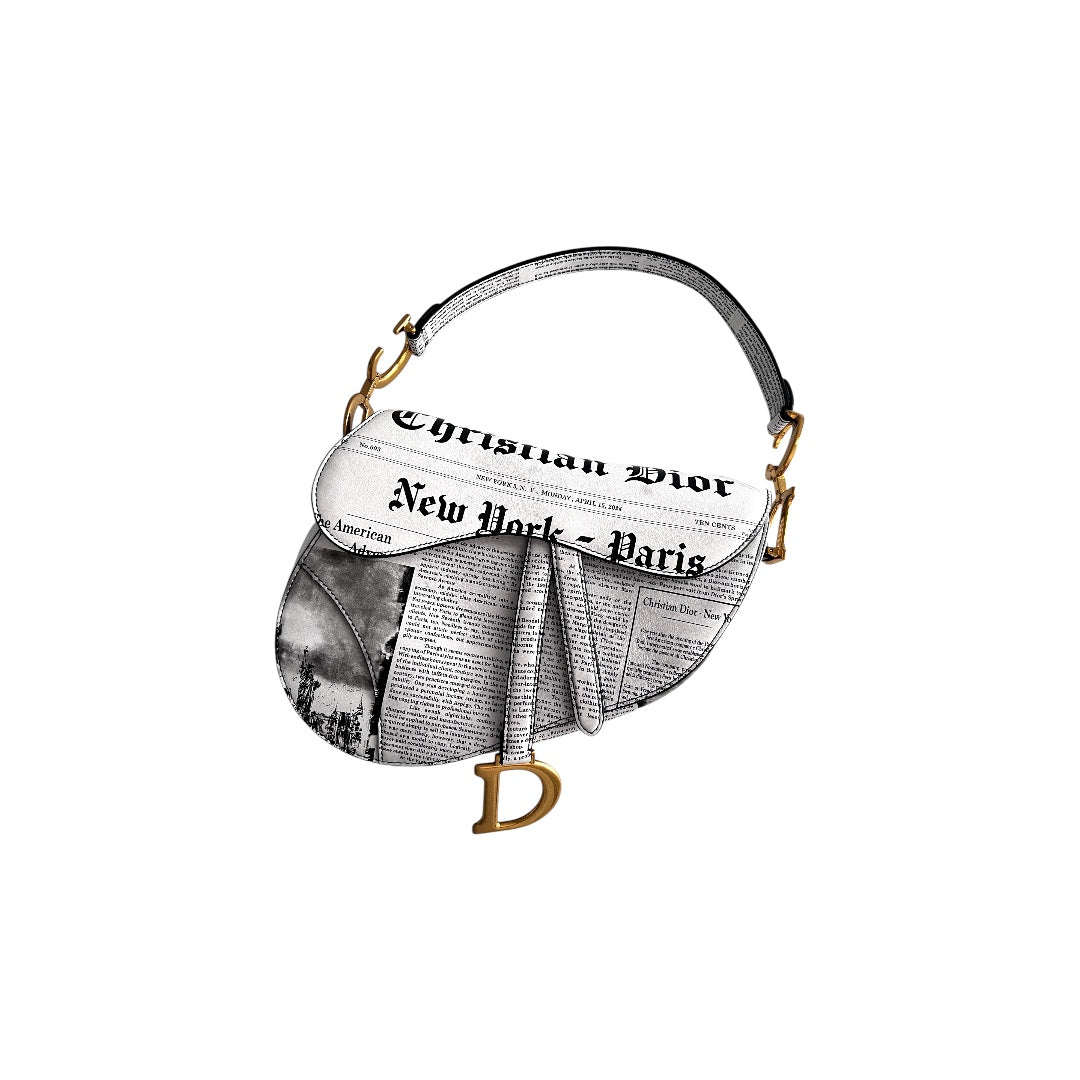 Dior calfskin newspaper saddle bag