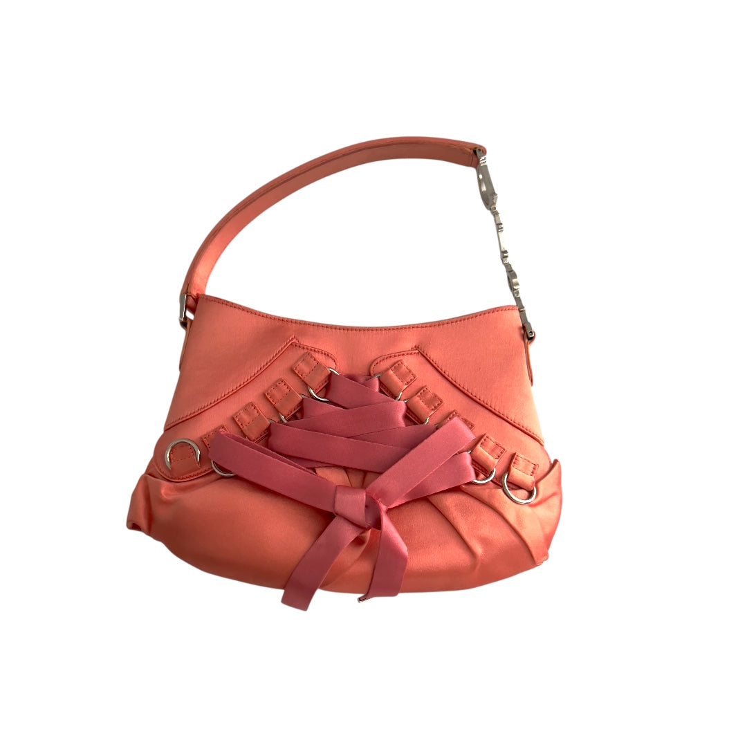 Dior Vintage Peach Pink Mini Satin Ballet Bag