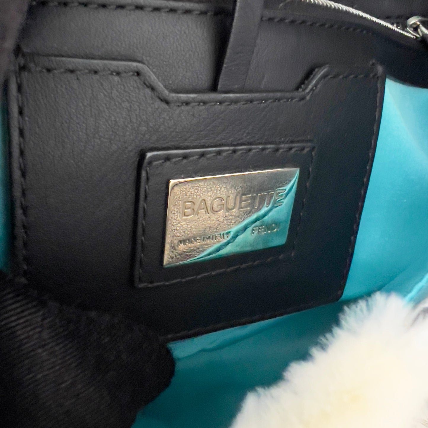 Fendi Angry Bird Python & Fur Baguette