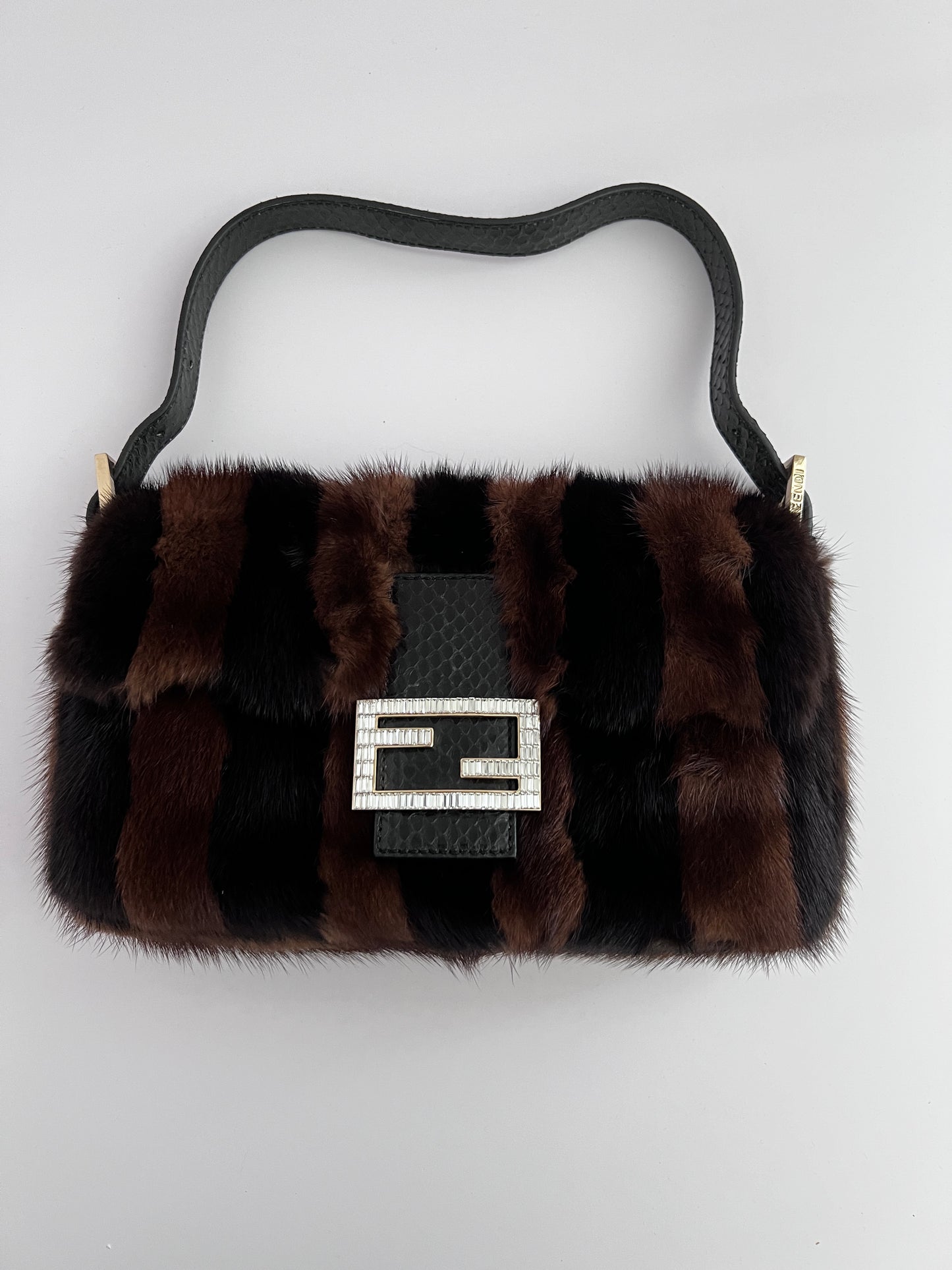 Fendi Mink stripes baguette