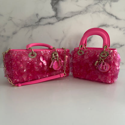 Dior Barbie Pink Sequin D-joy Bag Small Size