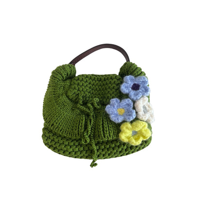 Fendi green wool knit mini bag