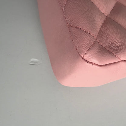 Vintage Chanel Pink Quilted Lambskin Medium Heart Chain Valentine Flap Bag