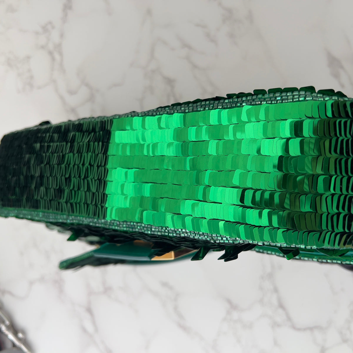Fendi Limited Green Sequin Baguette