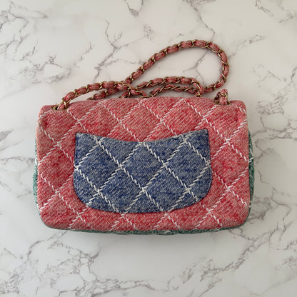 Chanel 2015 Multicolor Quilted Jersey Ultimate Stitch Medium Flap Bag