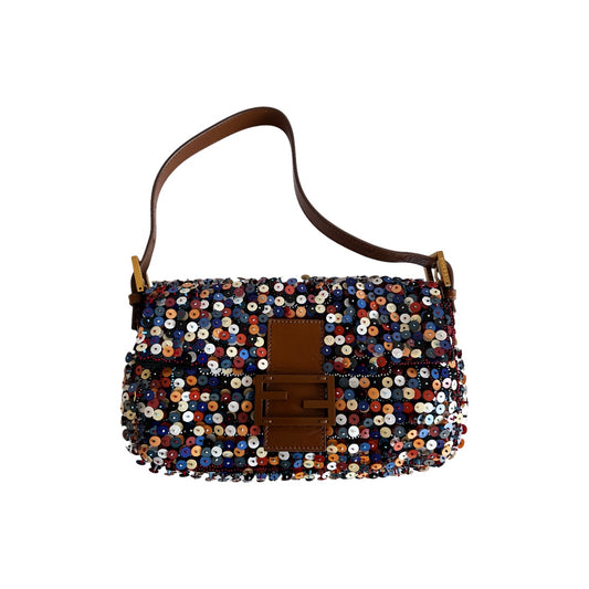 Fendi 3D multicolor sequin baguette