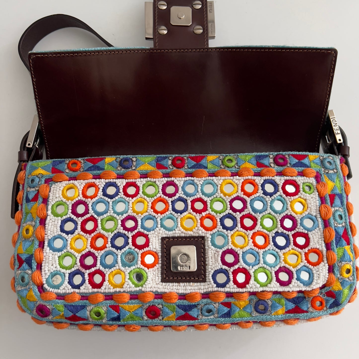 Fendi multicolor mirror baguette
