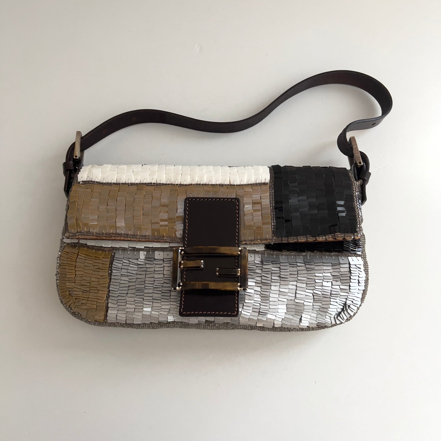Fendi Multicolor Sequin Baguette